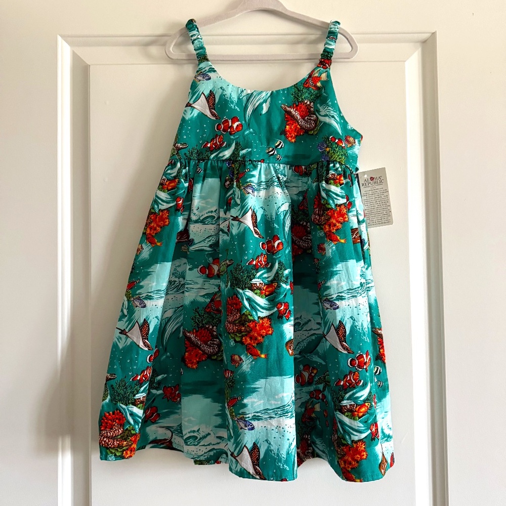 NWT Aloha Republic Made in Hawaii U.S.A Ocean Animal Dress size 3T